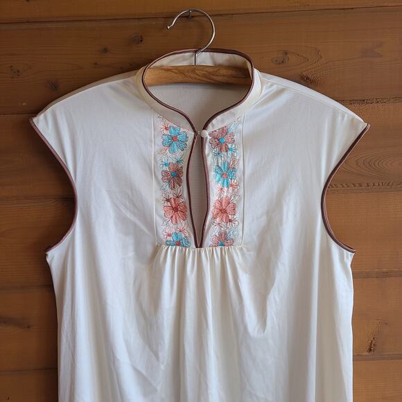 Vintage JC Penney Night Gown Robe 2 Piece Set Small 70's Retro Floral Cottage - Picture 3 of 12